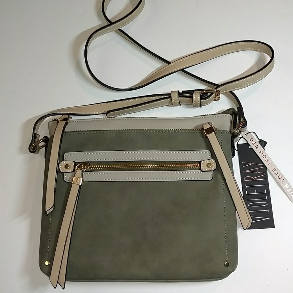 VIOLET RAY TWO TONE CROSS BODY BAG